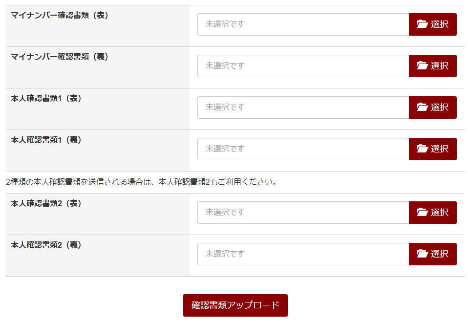 外為オンライン本人確認書類